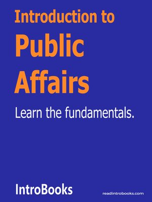 cover image of Introduction to Public Affairs